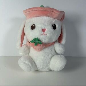 Bunny Stuffed Animal Strawberry Bunny Doll Plush Strawberry Headband Soft